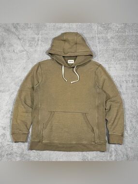 Taylor Stitch The Shop Hoodie Mens M Green Brown Organic Cotton Pullover Casual